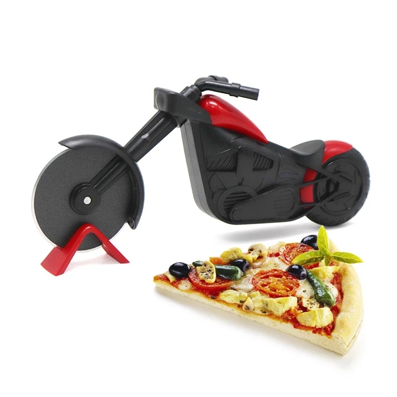

Stainless Steel Pizza Cutter Motorcycle Single Wheel Cut Tools Pizza Chopper Slicer Kitchen Gadget Household Cake Cutter Knives