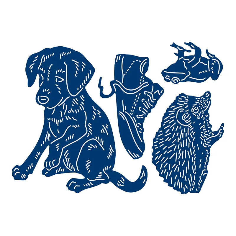 

2019 Puppy Frog Hedgehog Animal Shoes Metal Cutting Dies for DIY Scrapbooking Album Embossing Paper Cards Making Crafts Supplies