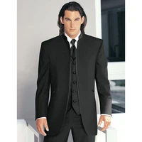 classic custom made black male suit three piece slim fit wedding suits for men groomsmen costume homme 2021jacketvestpants