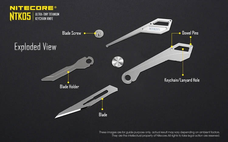 Nitecore NTK05 Мини Многофункциональный складной ультратиновый титановый брелок нож охотничий лагерь Рыбалка Открытый инструмент