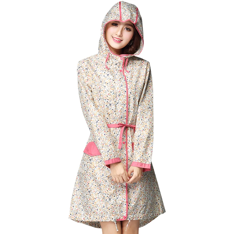 Плащ-дождевик с цветочным принтом в японском и корейском стиле для взрослых