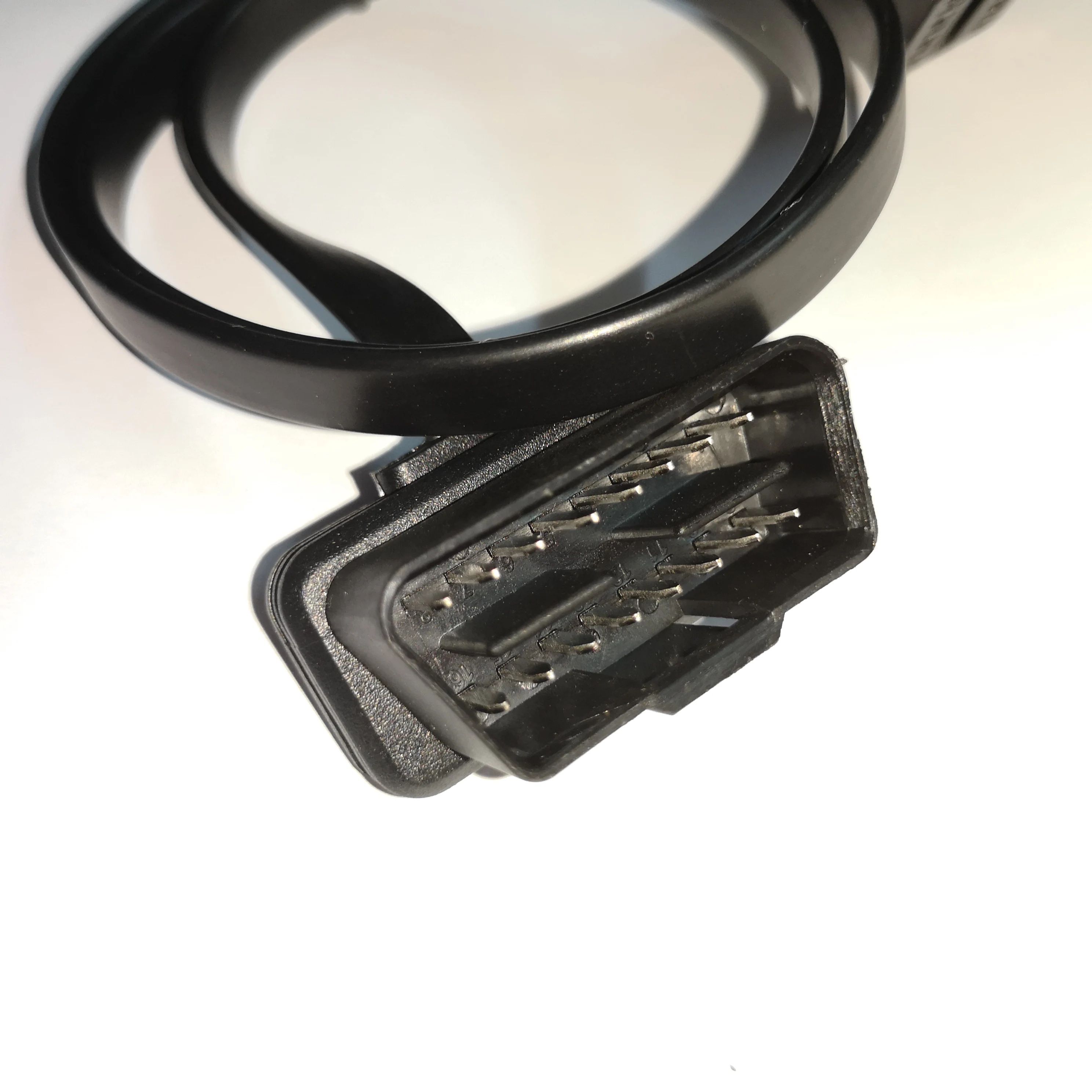 60 см тонкий как лапша OBD2 16 Pin ELM327 мужчин и женщин OBD2 плоский кабель удлинитель Разъем Ультра низкий профиль интерфейс
