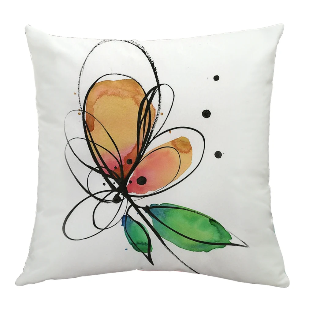 Разноцветная наволочка с цветочным узором хлопковое украшение для дома