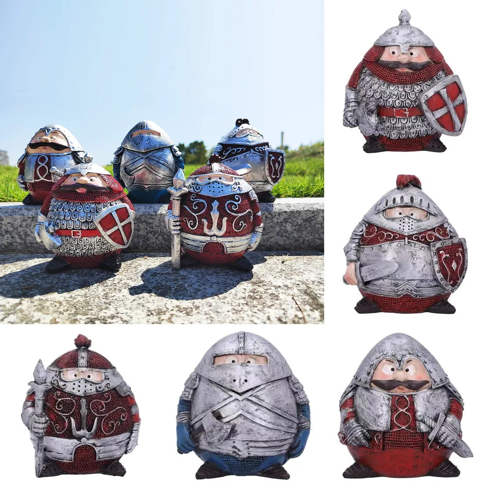 

Garden Gnome Knight Statue Resin Knight Ornaments Crafts Tabletop Ornaments Christmas Decorations Gift For Kids Friends