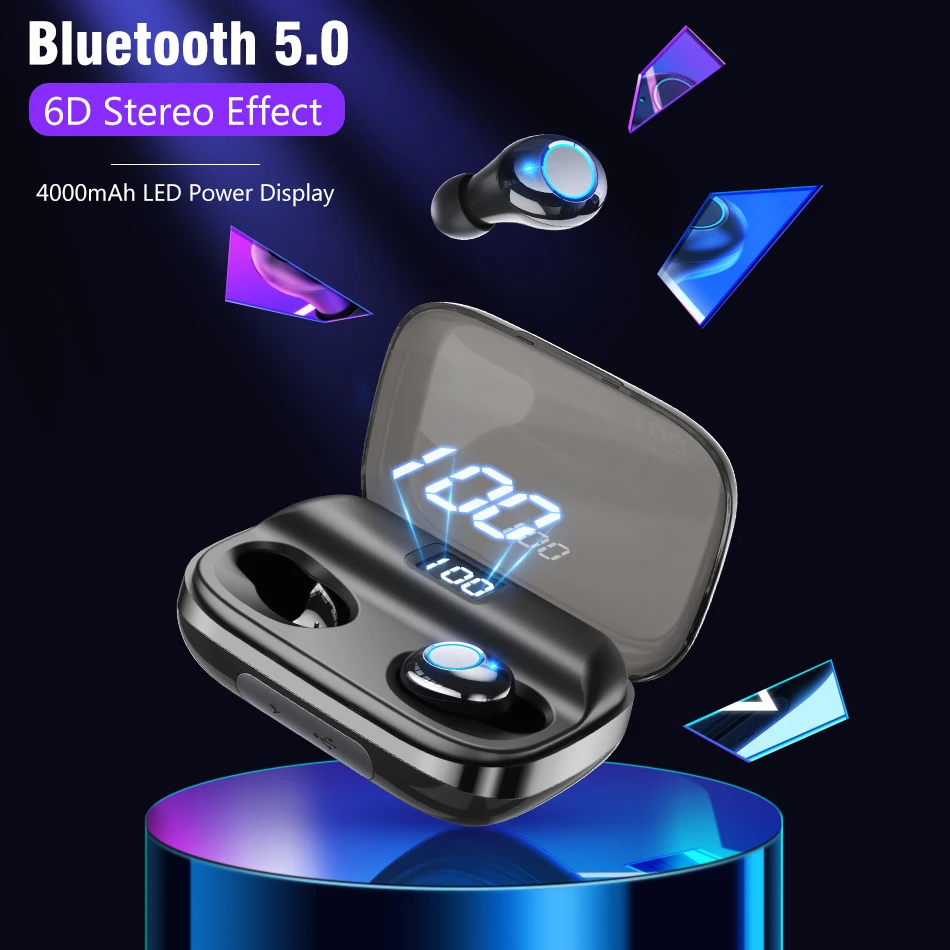 Bluetooth V5.0 наушники беспроводные наушники 6D стерео Спортивные Беспроводные наушники гарнитура 4000 мАч Мощность для iPhone Xiaomi
