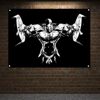stadium gym wall decor tapestry 4 grommets custom flag man body building workout banner wall hanging inspirational poster g7