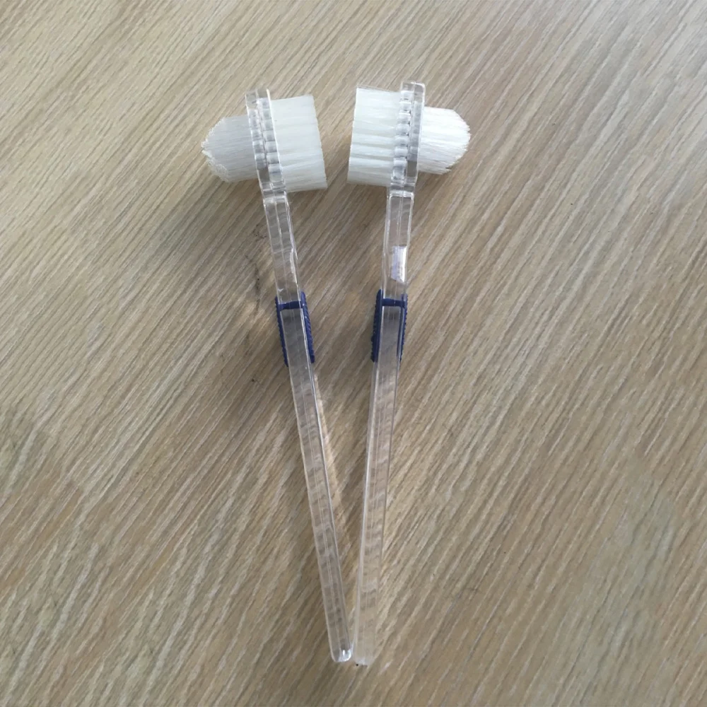 

3pcs Transparent Denture Brush False Teeth Cleaning Brush Double-sided Toothbrush Artificial Teeth Cleaning Tool