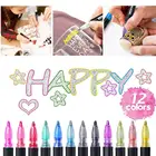 Новинка, 12 шт.компл., двойные линии, контурные цветные художественные маркеры, ручки, контурная ручка, хайлайтер, скрапбукинг, ежедневник, карточка для постера