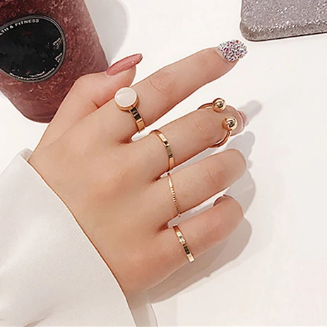 Корейский 5 шт./компл. Простые Кольца для суставов палец женщин Bijoux модные