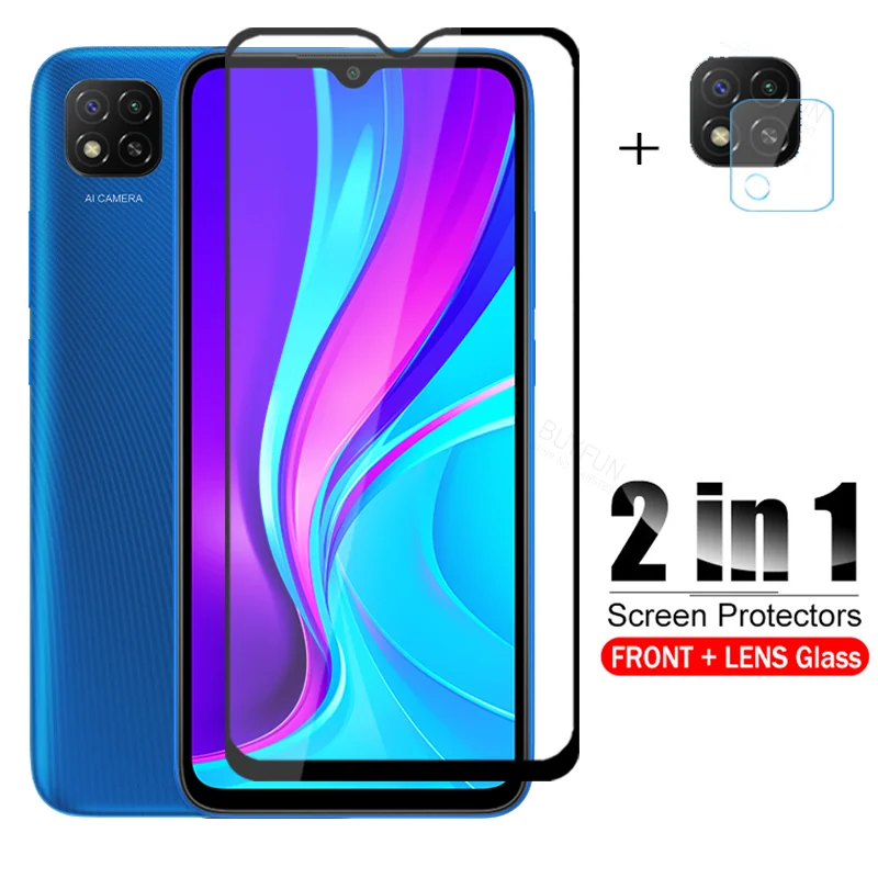 2 в 1 закаленное стекло для Xiaomi Redmi 9C NFC 9A 9T защитный стеклянный чехол Xiomi 9 C C9 Redmy Redmi9C