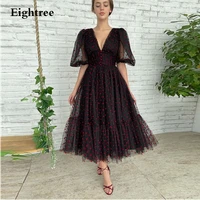 eightree 2022 luxury black heart a line v neck prom dresses v neck special occasion dress formal evening dress formal prom gowns