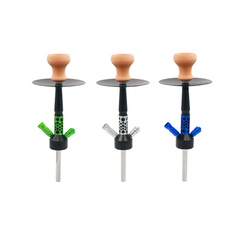 

High quality hookah set sold separately with silicone hose glass hookah three colors to choose from