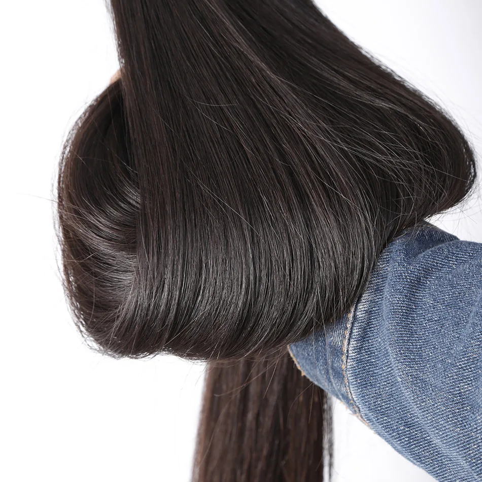 Бразильские прямые волосы Links Hair 8- 30 дюймов 3 4 пряди с кружевной застежкой 28