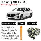 9x светодиодный Внутреннее освещение 2018 2019 для Hyundai Ioniq светодиодный фары для автомобилей для фотоосвещения автомобильные лампочки Canbus T10 гирлянда светодиодный