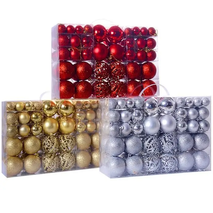 100 шт. Рождественские шары дерево блестящее украшение рождественские шарики для