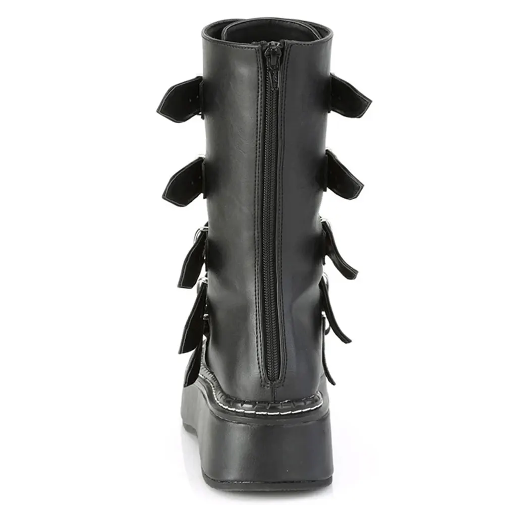 Big Size 43 Dropship Punk Platform Brand Wedges Goth Platform Chunky Heel Motorcycle Boots For Women Shoes Zip women's Boots