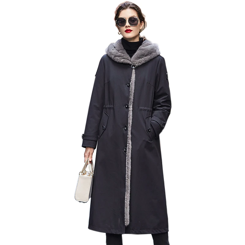 2020 парка натуральный мех пальто для женщин зимняя куртка норковая меховая