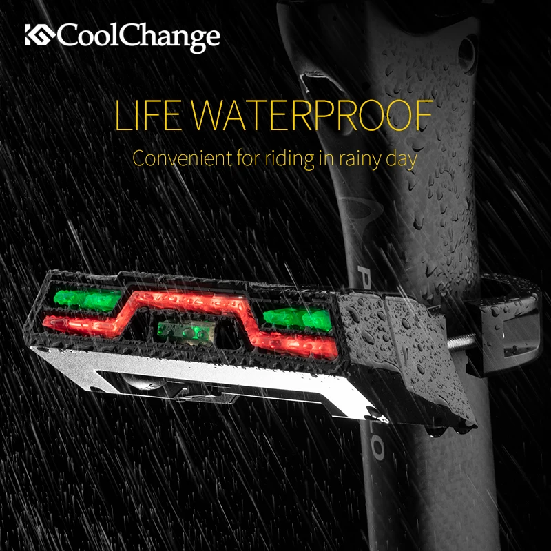Велосипедный светодиодный фонарь CoolChange с зарядкой от USB водонепроницаемый