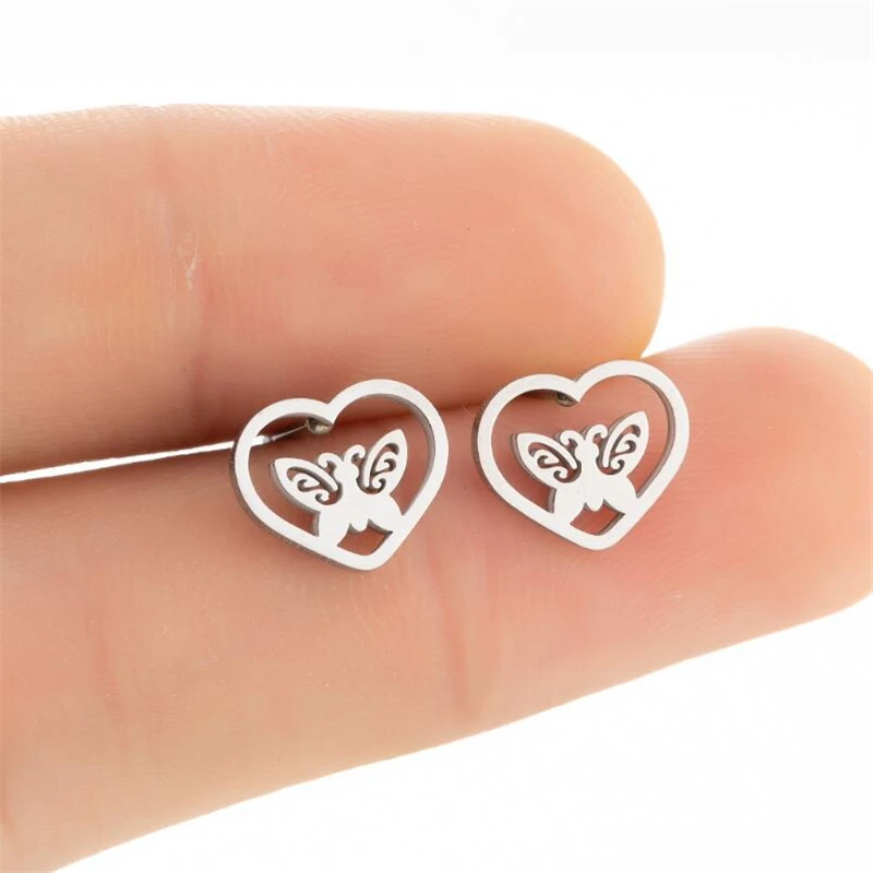 

Stainless Steel 316 Gold Steel Minimalism Mini 20216151510 Love Stud Earrings No Easy Fade Anti-allergy Push Back