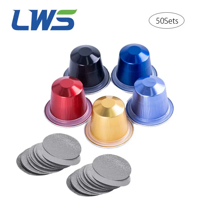 50 комплектов многоразовых кофейных капсул одноразовые капсулы Nespresso для Nescafe