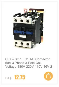 CJX2-1810 LC1 контактор переменного тока 18A 3 фазы 3-полюсный без катушки Напряжение 380V 220V 110V 36V 24V 50/60Hz Din рейка крепление 3 P+ 1NO нормально открытый