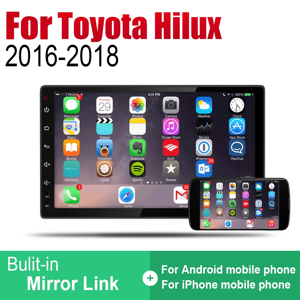 ZaiXi Android 2 Din Авто Радио для Toyota Hilux 2016 ~ 2018 автомобильный мультимедийный плеер GPS