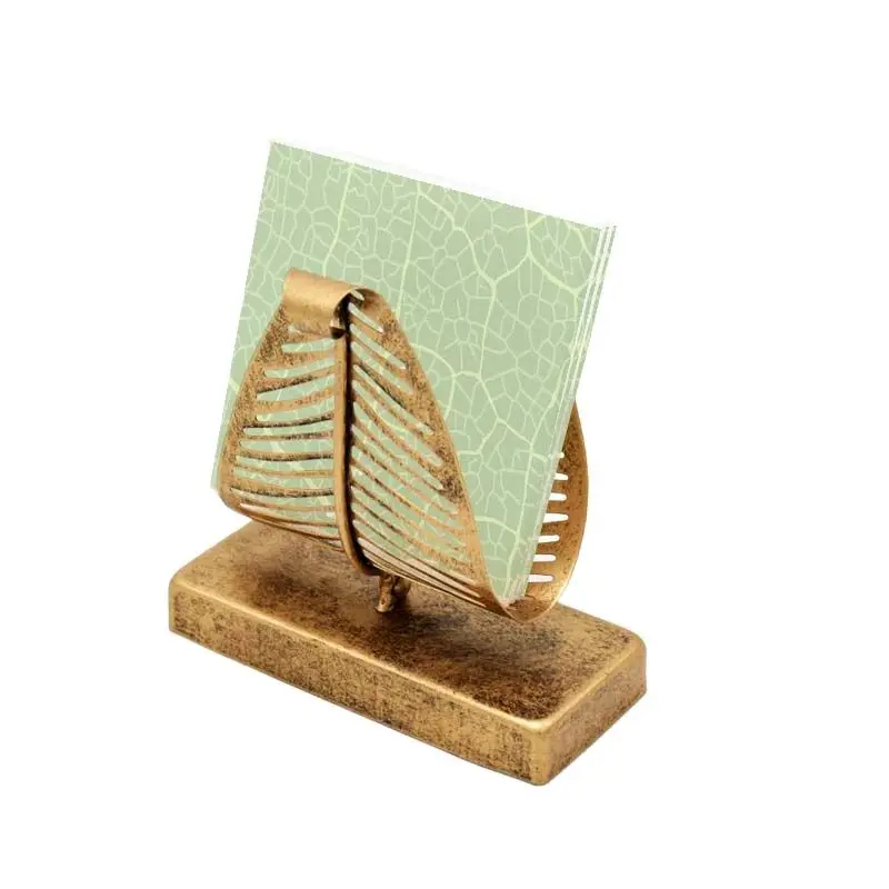 

American Country Wrought Iron Leaf-shaped Tissue Rack Storage Holder Creative Restaurant Napkin Square Table