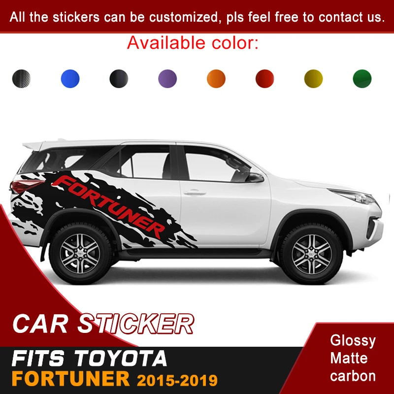 Подходит для Toyota Fortuner 2015 2016 2017 2018 2019 автомобильные наклейки боковые грязевые