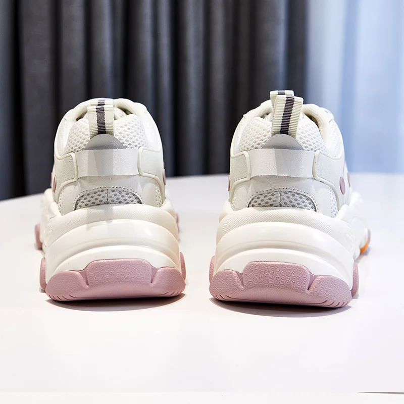 

Ginchasio 2021 Women Chunky Sneakers Cow Leather Yellow Color Casual Trend Rainbow Female Comfortable Vulcanize Sports Shoes