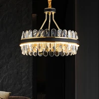 fss modern crystal chandelier round living room dining room bedroom villa crystal golden led light luxury indoor chandelier