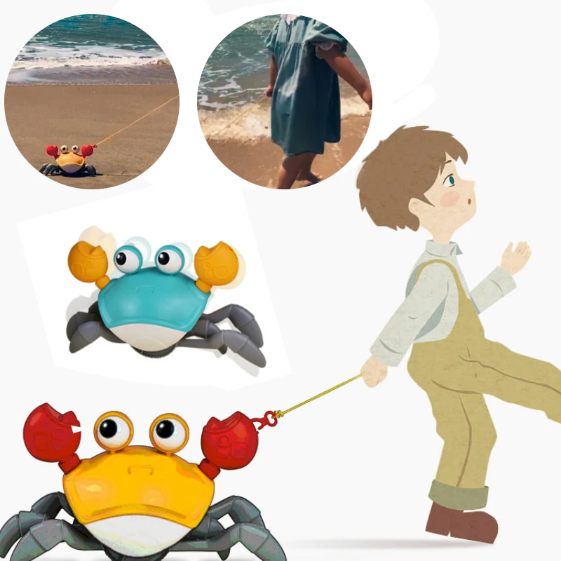 

Big Crab Baby Bath Toys Clockwork Water Toys Classic Game Summer Outdoor Beach Toys For Kids Drag Toddler Bath Tub Toys