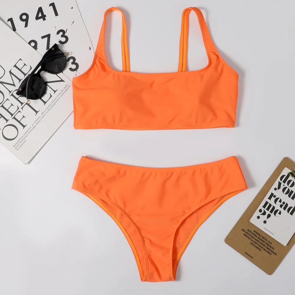 Bikibi Set 2021 Swimsuit Women Hot Pink Plus Size Swimwear Cupshe Bra and Panty Bathing Suits Swim Two Piece Swimming Monokini