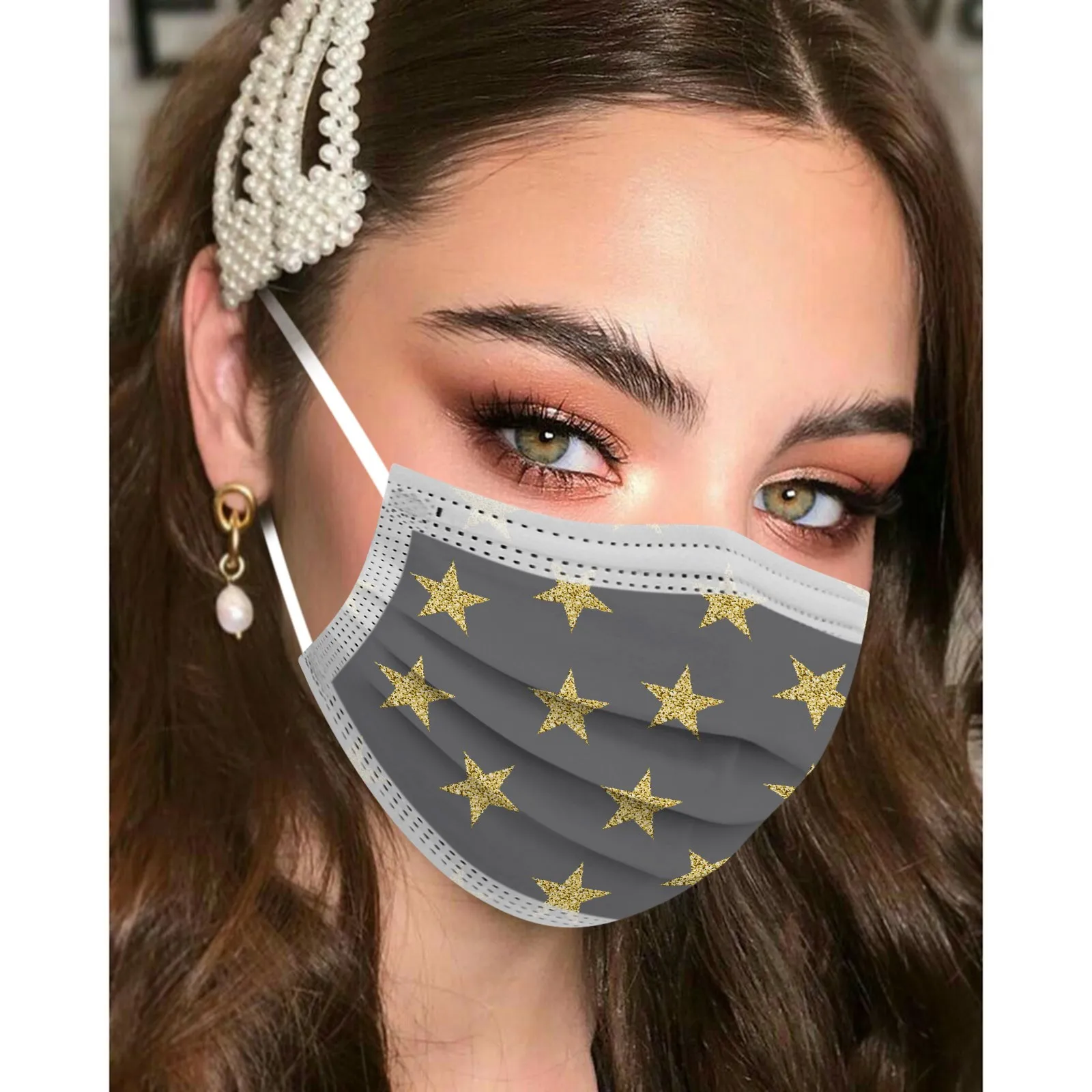 10-10 шт. маска с принтом звезд для взрослых Маска женщин и мужчин одноразовая лица