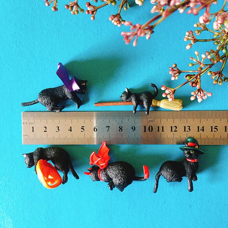 Черные кошки/миниатюрные животные/милые/сказочные садовые гном/искусственные