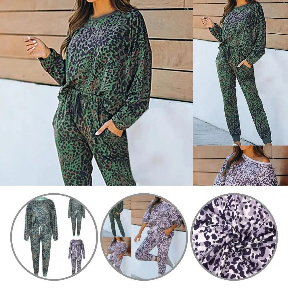 

Loose Autumn Winter Long Sleeve Drawstring Lounge Sleepwear for Office