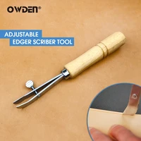 owden adjustable stainless edge scriber creaser for leather maximum width 17mm diy handmade sidelines leather creaser