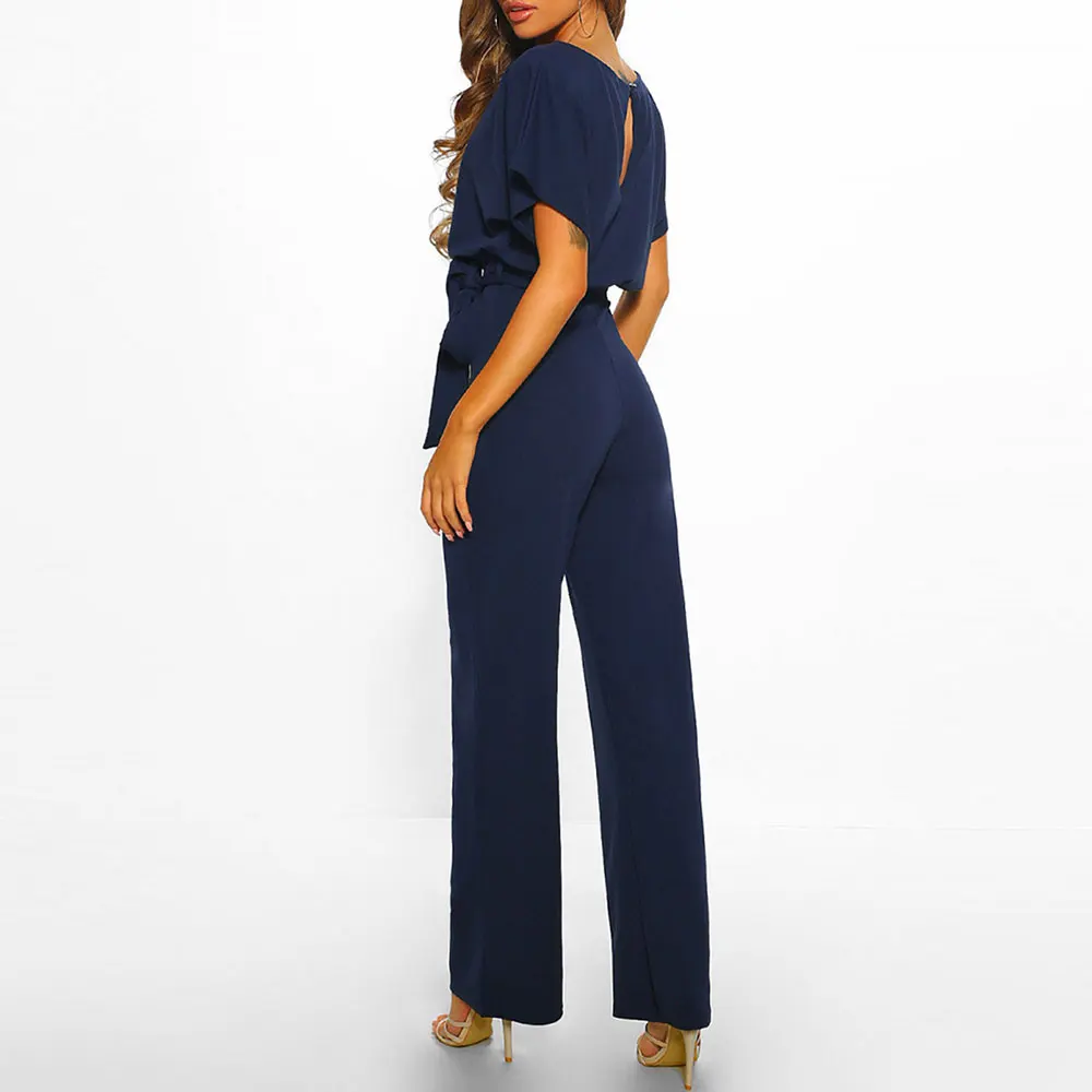 Комбинезон Женский Повседневный с коротким рукавом элегантный длинный