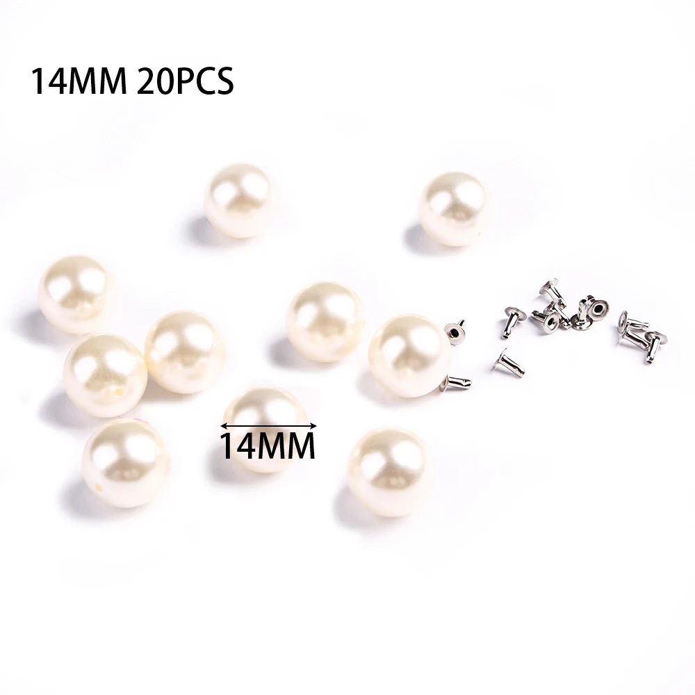 Новые пуговицы с имитацией жемчуга и заклепками 20 шт./компл. для ткани брюк шляп