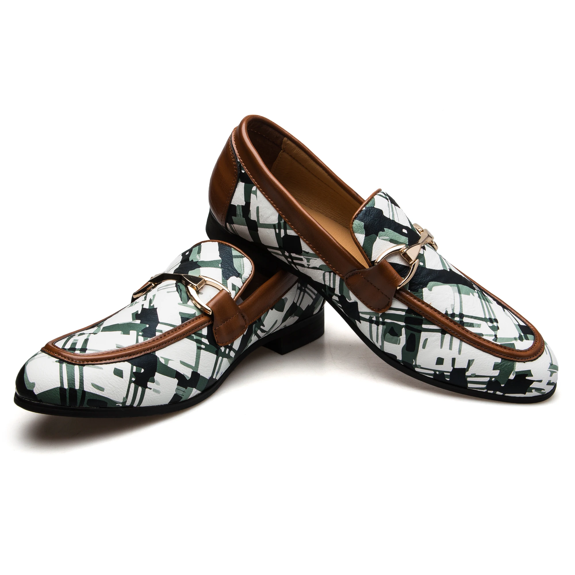 MEIJIANA британский стиль мужские туфли с острым носком смешанных Цвета золото Туфли