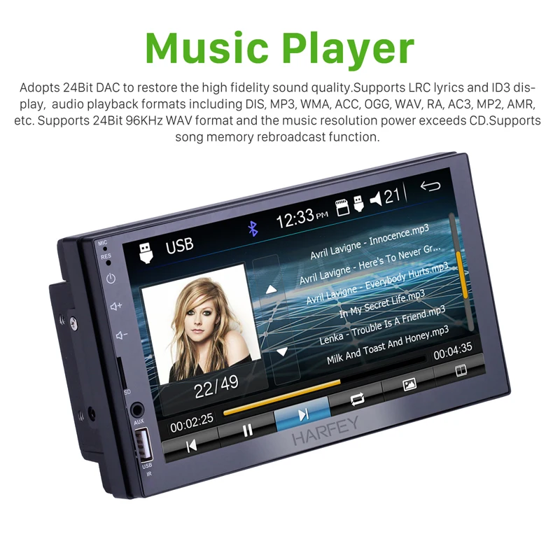 Автомобильный мультимедийный плеер универсальный 2 din 7 &quot Bluetooth сенсорный экран