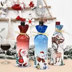 Рождественский чехол для винной бутылки, Рождественский Декор, праздничный чехол для бутылки с Санта-Клаусом, шампаном, рождественские украшения для дома