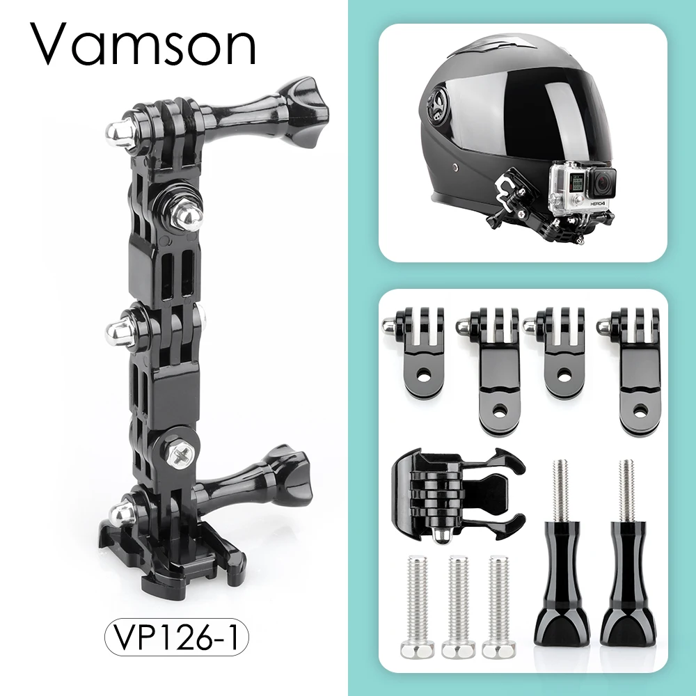 VP126-1 Vamson для Go Pro 8 5 Аксессуары Длинные Короткие регулируемые руки прямое Крепление на суставах для Gopro Hero 8 7 6 5 4 session 3+ VP113 - Цвет: VP126-1