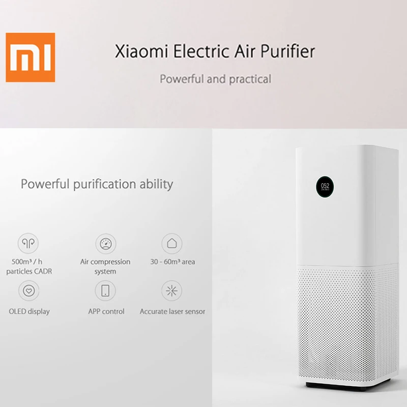 Xiaomi mi очиститель воздуха Pro очиститель воздуха здоровье Hu mi difier Smart Oled Cadr 500m3/h 60m3 смартфон приложение управление бытовой Hepa Filt