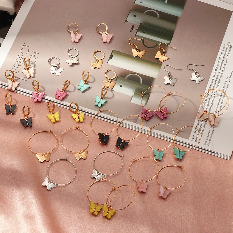 

Ant Angel Minimalist Dangle Earrings 2021 Trend Butterfly Drop Earrings Fashion Minimalist Stud Earings for Women