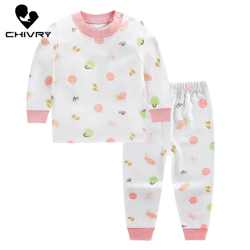 Детский пижамный комплект для мальчиков и девочек Милая футболка с длинным