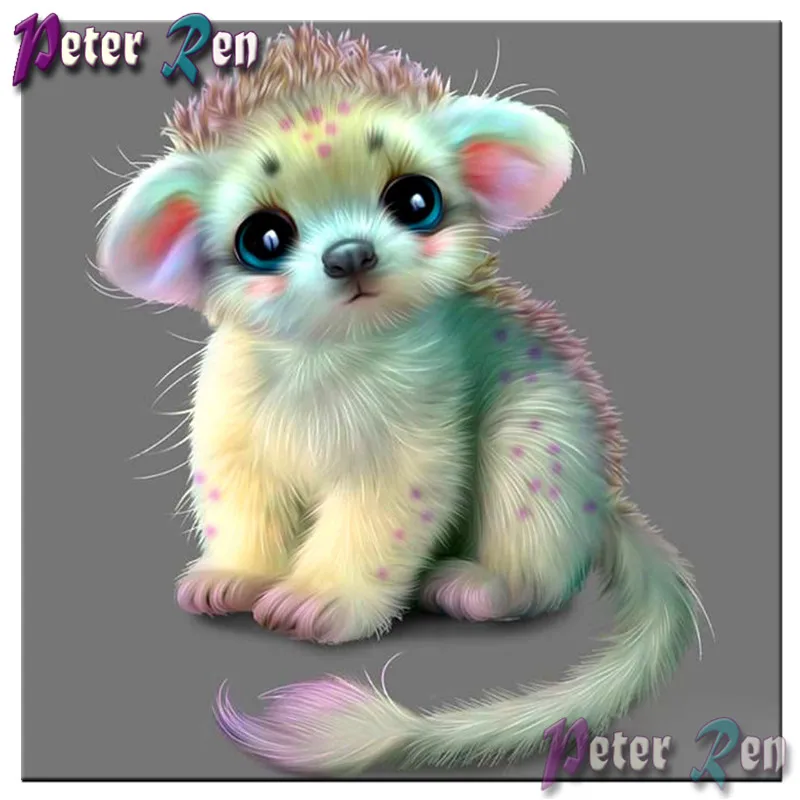 Милый 5D мультфильм Животные Алмазная картина Сделай Сам полный квадрат круглый