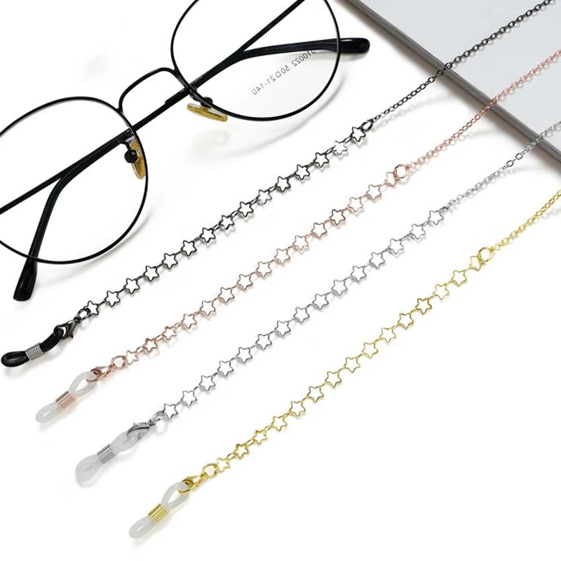 

2021 New Fashion Hollow Star Chains For Mask Masking Sunglasses Glasses Star Chain Eyeglass Eyewear Lanyard Wholesale Anti-lost