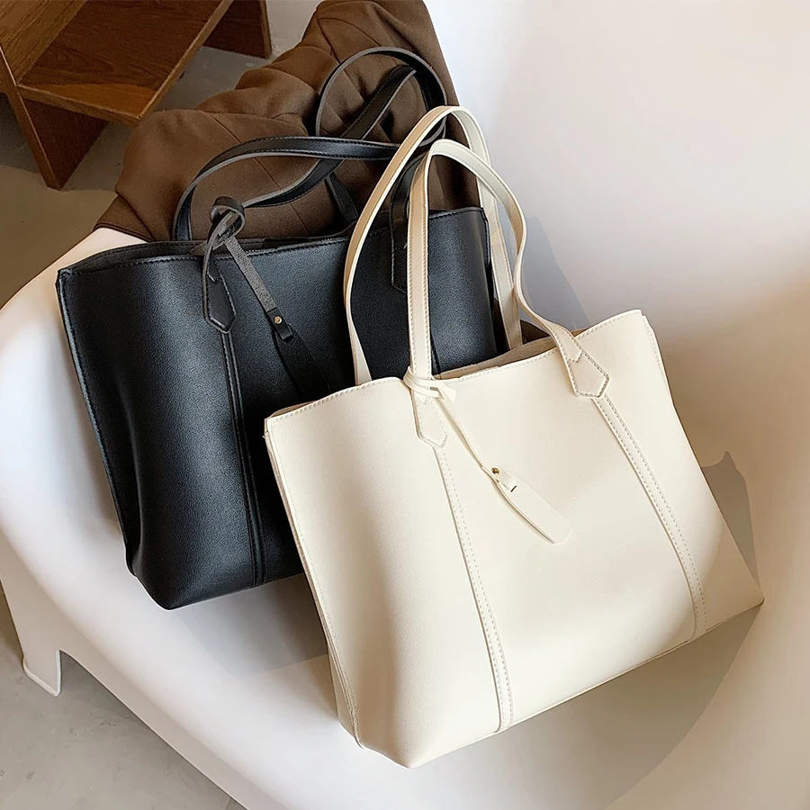 

Large Capacity Women's Bag Handbag PU Leather Solid Color Shoulder Bag Casual Shopper Bag Female Travel Tote Bag Handbags