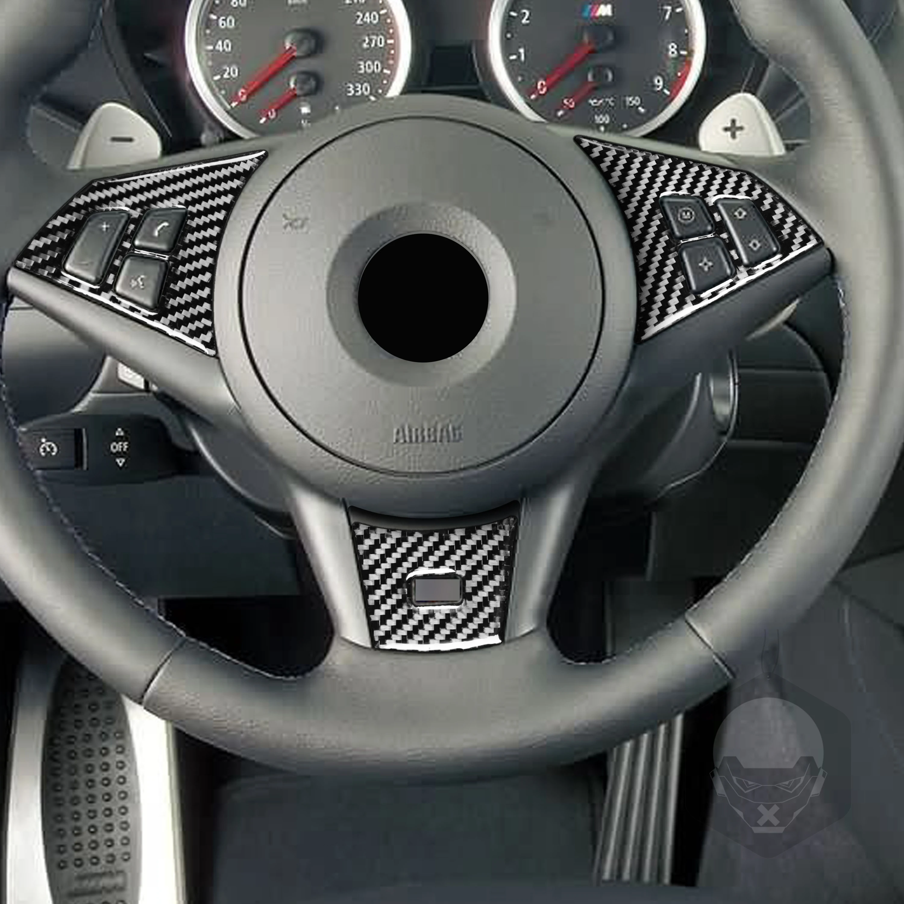 Наклейка на руль из углеродного волокна для BMW 6 серии M6 E63 E64 2004 2005 2006 2007 2008 2009