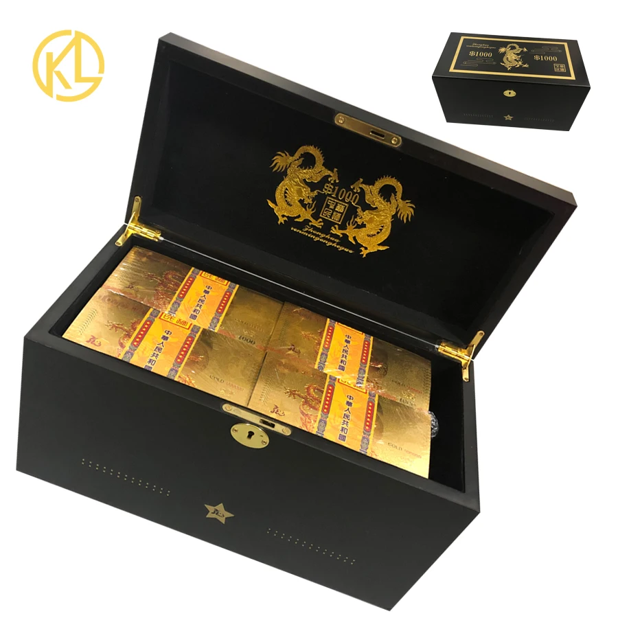 1000 юаней банкноты из золотой фольги китайский дракон с защитой от УФ светильник